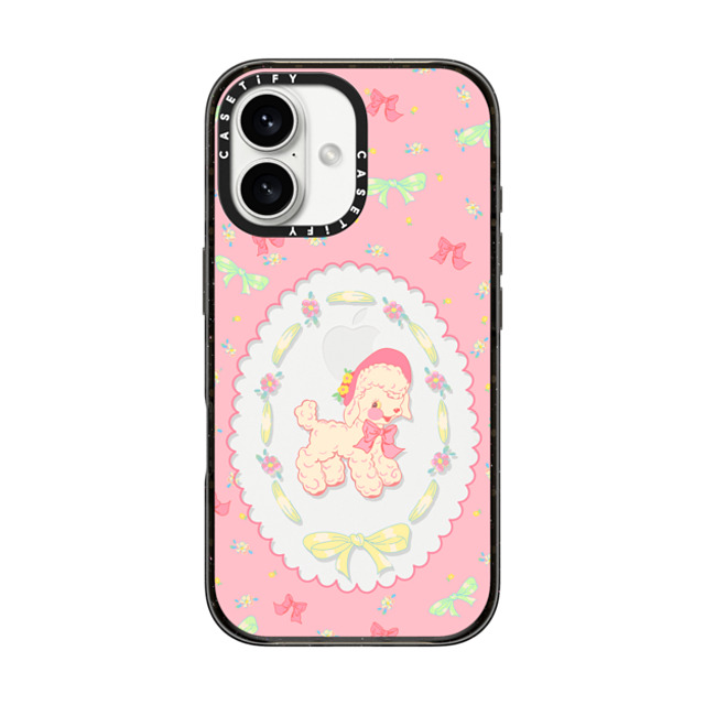 CASETiFY iPhone 16 ケース ブラック インパクトケース Pink Lamb boboland