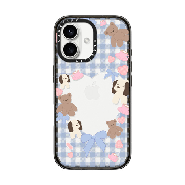 CASETiFY iPhone 16 ケース ブラック インパクトケース Puppy Pudding boboland