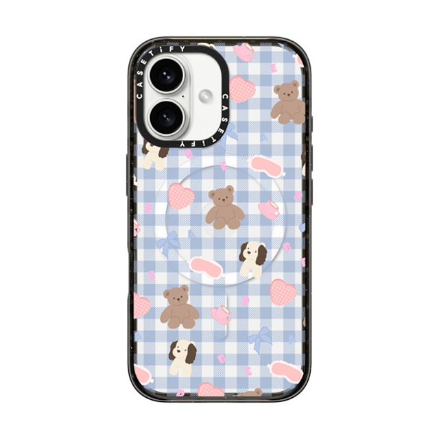 CASETiFY iPhone 16 ケース ブラック インパクトケース MagSafe対応 Sleepwalking Bear boboland