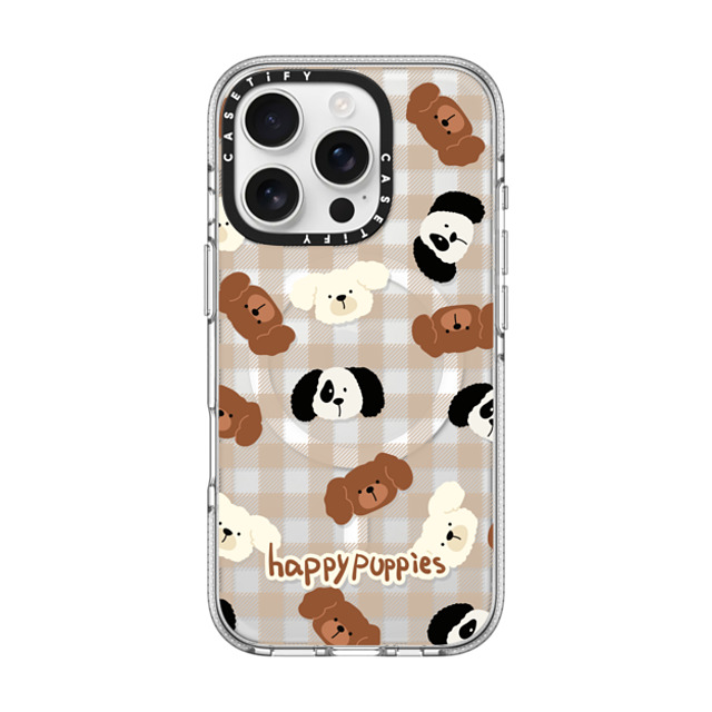 CASETiFY iPhone 16 Pro ケース クリア クリア ケース MagSafe対応 Happy Puppies boboland