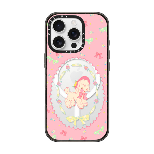 CASETiFY iPhone 16 Pro ケース ブラック インパクトケース MagSafe対応 Pink Lamb boboland