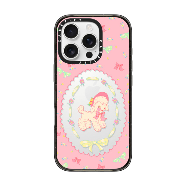 CASETiFY iPhone 16 Pro ケース ブラック インパクトケース Pink Lamb boboland