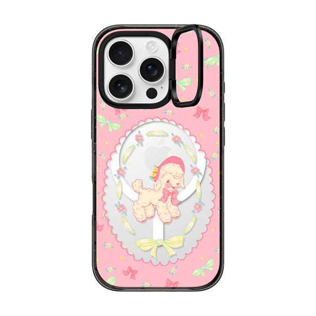 CASETiFY iPhone 16 Pro ケース ブラック インパクトリングスタンドケース MagSafe対応 Pink Lamb boboland