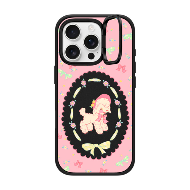 CASETiFY iPhone 16 Pro ケース マットブラック インパクトリングスタンドケース MagSafe対応 Pink Lamb boboland