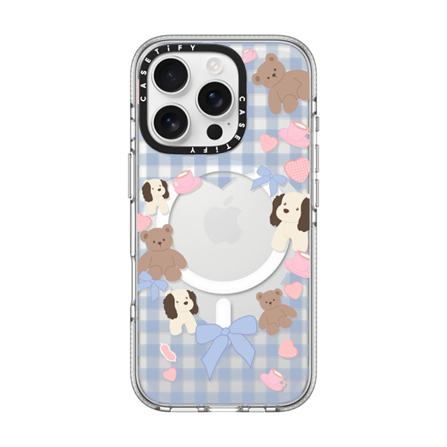 CASETiFY iPhone 16 Pro ケース クリア クリア ケース MagSafe対応 Puppy Pudding boboland