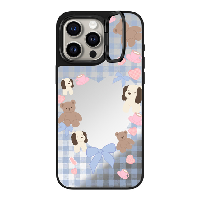 CASETiFY iPhone 15 Pro Max ケース Silver on Black ミラー リングスタンドケース MagSafe対応 Puppy Pudding boboland Father's Day CASETiFY iPhone 15 Pro Max ケース Silver on Black ミラー リングスタンドケース MagSafe対応 Puppy Pudding boboland Father's Day