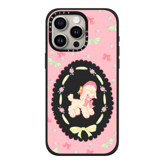 CASETiFY iPhone 15 Pro Max ケース マットブラック インパクトケース MagSafe対応 Pink Lamb boboland