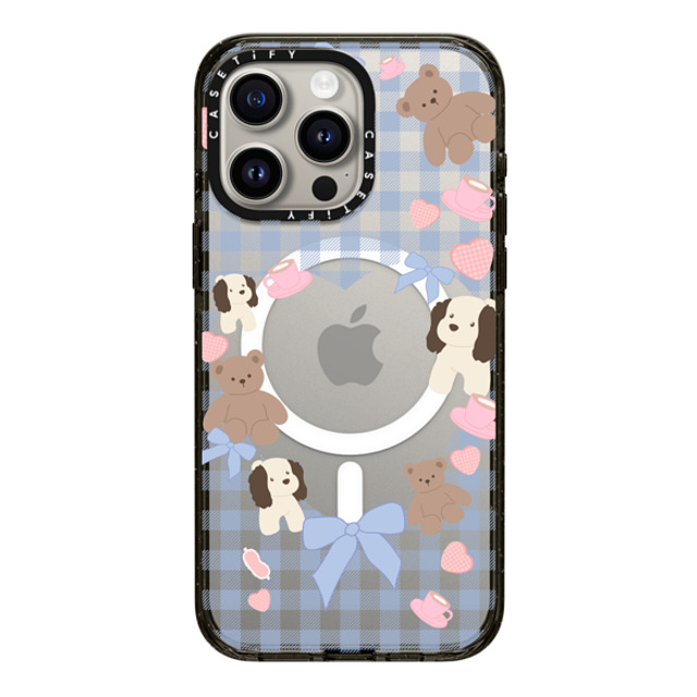 CASETiFY iPhone 15 Pro Max ケース ブラック インパクトケース MagSafe対応 Puppy Pudding boboland