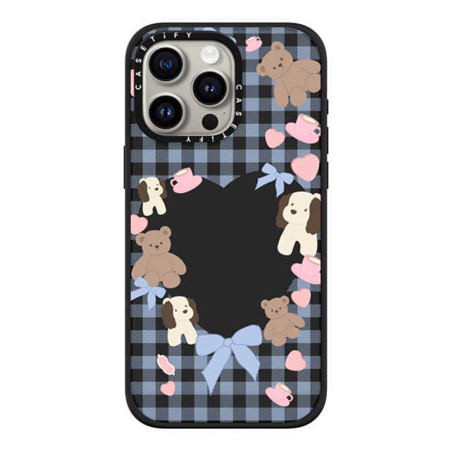 CASETiFY iPhone 15 Pro Max ケース マットブラック インパクトケース MagSafe対応 Puppy Pudding boboland