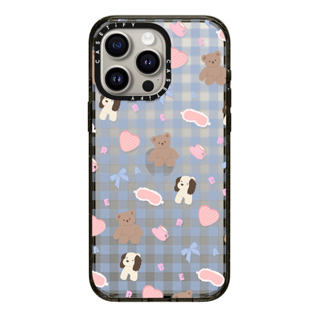 CASETiFY iPhone 15 Pro Max ケース ブラック インパクトケース Sleepwalking Bear boboland