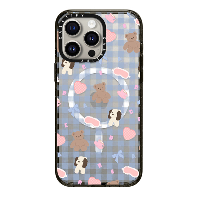 CASETiFY iPhone 15 Pro Max ケース ブラック インパクトケース MagSafe対応 Sleepwalking Bear boboland