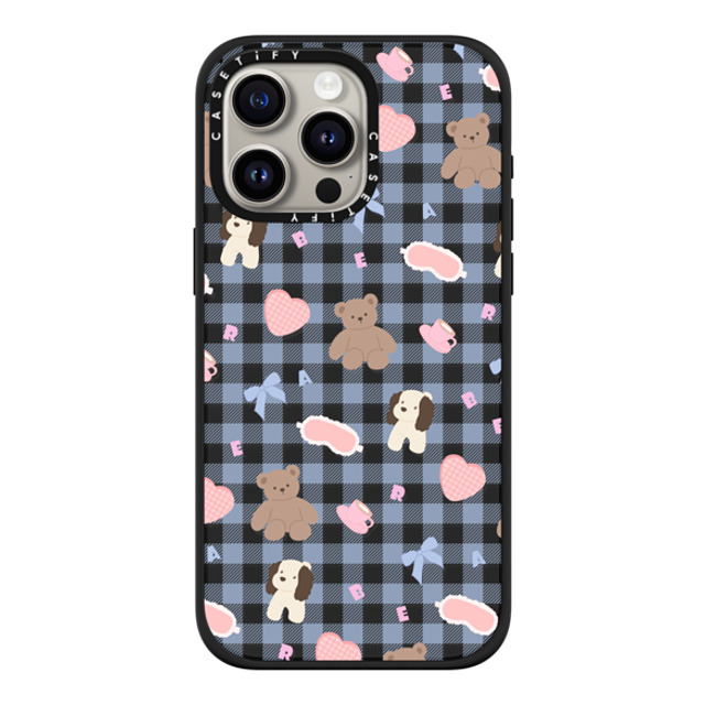 CASETiFY iPhone 15 Pro Max ケース マットブラック インパクトケース MagSafe対応 Sleepwalking Bear boboland