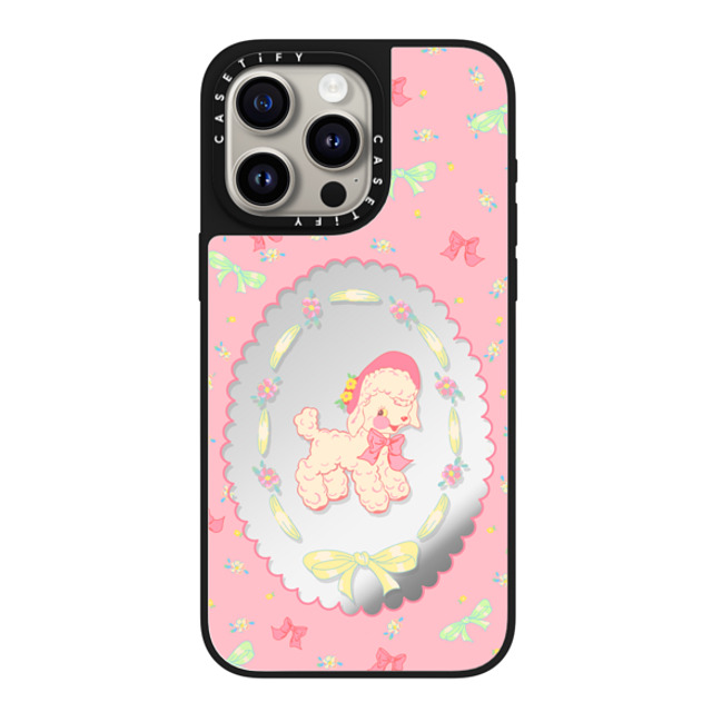 CASETiFY iPhone 15 Pro Max ケース Silver on Black ミラーケース MagSafe対応 Pink Lamb boboland