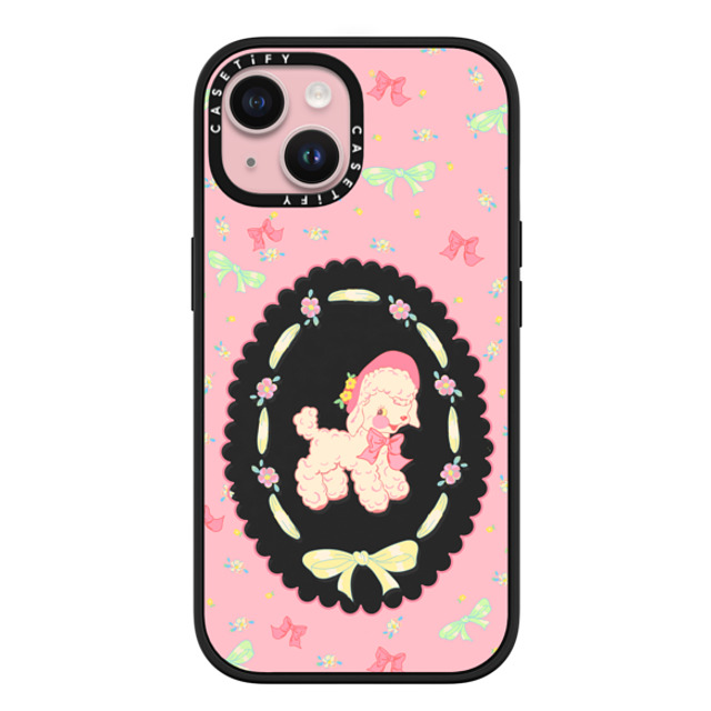 CASETiFY iPhone 15 ケース マットブラック インパクトケース MagSafe対応 Pink Lamb boboland