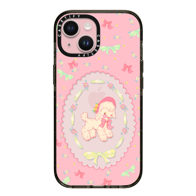 CASETiFY iPhone 15 ケース ブラック インパクトケース Pink Lamb boboland