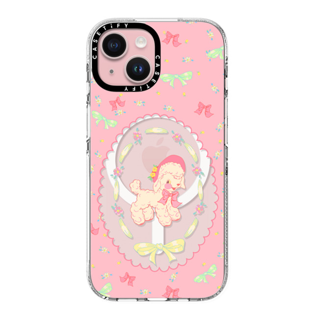 CASETiFY iPhone 15 ケース クリア クリア ケース MagSafe対応 Pink Lamb boboland