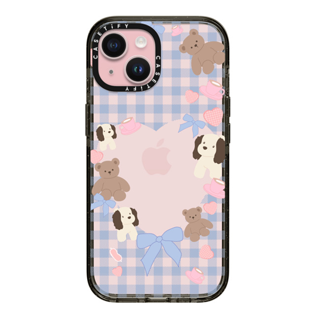 CASETiFY iPhone 15 ケース ブラック インパクトケース Puppy Pudding boboland