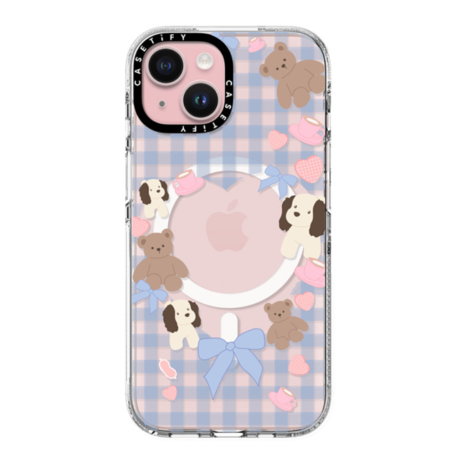 CASETiFY iPhone 15 ケース クリア クリア ケース MagSafe対応 Puppy Pudding boboland