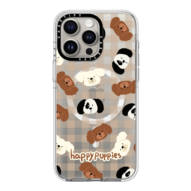 CASETiFY iPhone 15 Pro Max ケース クリア クリア ケース MagSafe対応 Happy Puppies boboland