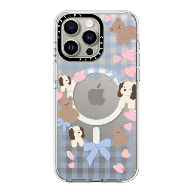 CASETiFY iPhone 15 Pro Max ケース クリア クリア ケース MagSafe対応 Puppy Pudding boboland