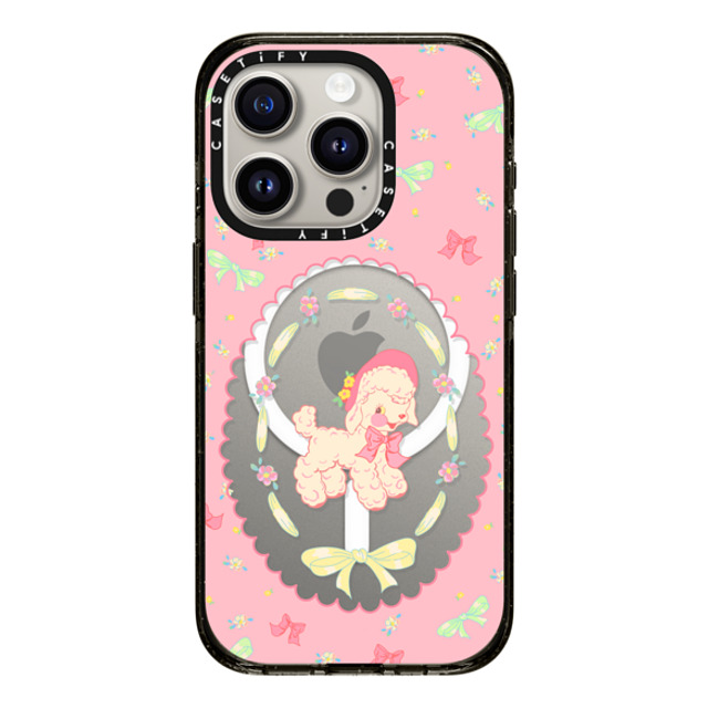 CASETiFY iPhone 15 Pro ケース ブラック インパクトケース MagSafe対応 Pink Lamb boboland