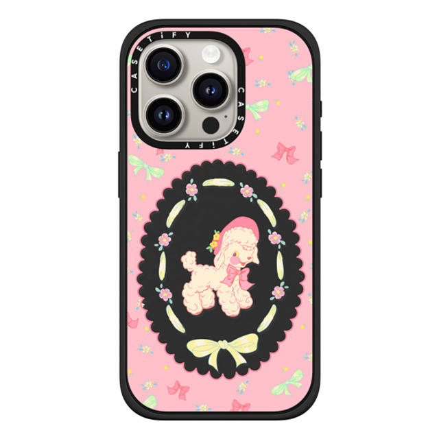 CASETiFY iPhone 15 Pro ケース マットブラック インパクトケース MagSafe対応 Pink Lamb boboland