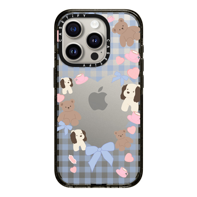 CASETiFY iPhone 15 Pro ケース ブラック インパクトケース Puppy Pudding boboland
