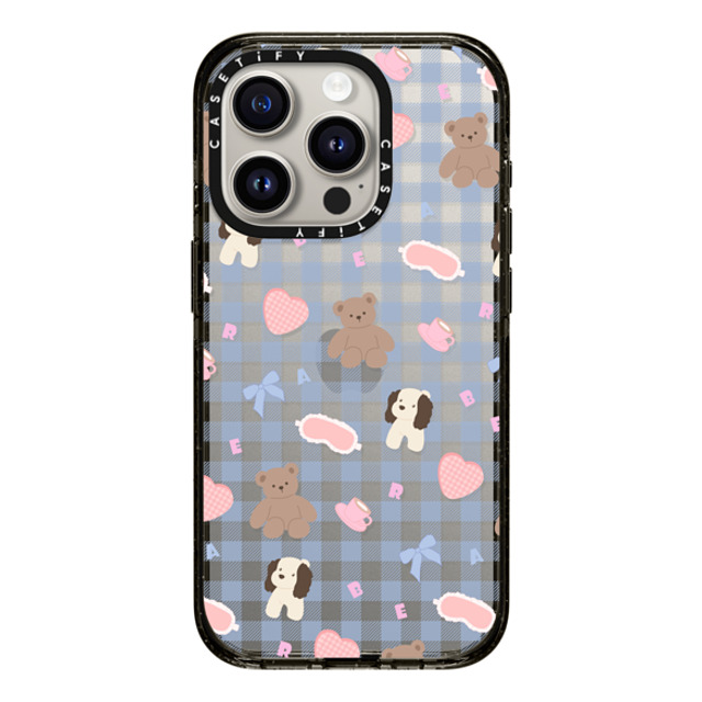 CASETiFY iPhone 15 Pro ケース ブラック インパクトケース Sleepwalking Bear boboland