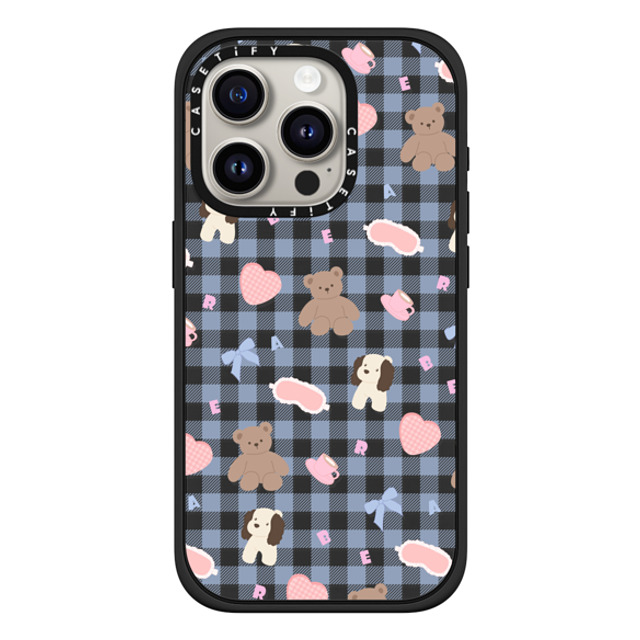 CASETiFY iPhone 15 Pro ケース マットブラック インパクトケース MagSafe対応 Sleepwalking Bear boboland