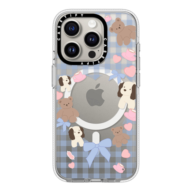 CASETiFY iPhone 15 Pro ケース クリア クリア ケース MagSafe対応 Puppy Pudding boboland