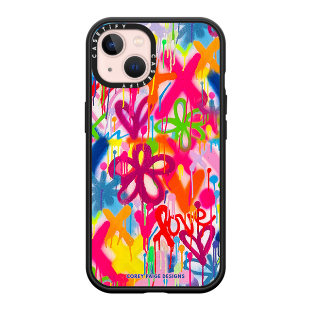 Corey Paige Designs x CASETiFY iPhone 13 ケース マットブラック インパクトケース MagSafe対応 Graffiti Street Style by Corey Paige Designs