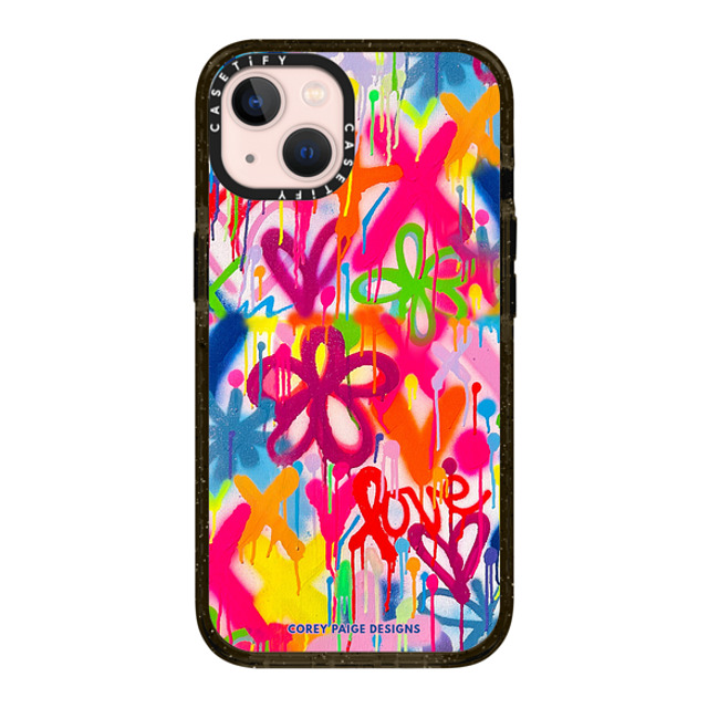 Corey Paige Designs x CASETiFY iPhone 13 ケース ブラック インパクトケース MagSafe対応 Graffiti Street Style by Corey Paige Designs