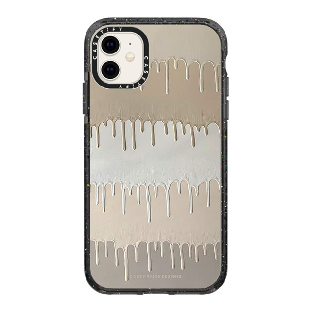 Corey Paige Designs x CASETiFY iPhone 11 ケース ブラック インパクトケース Tan Painted Drips by Corey Paige Designs