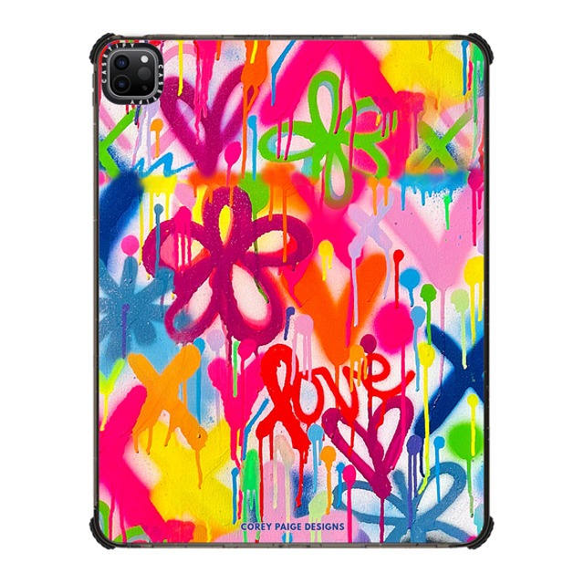 Corey Paige Designs x CASETiFY iPad Pro 12.9-inch (第5/6世代) Heart,Love Black iPad インパクト ケース Graffiti Street Style by Corey Paige Designs Back to School Corey Paige Designs x CASETiFY iPad Pro 12.9-inch (第5/6世代) Heart,Love Black iPad インパクト ケース Graffiti Street Style by Corey Paige Designs Back to School