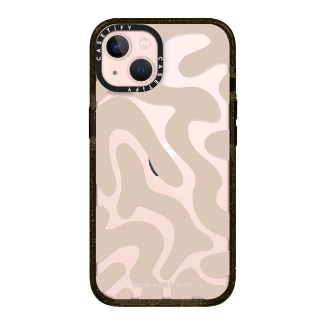 Corey Paige Designs x CASETiFY iPhone 13 ケース ブラック インパクトケース Tan Abstract Shapes by Corey Paige Designs