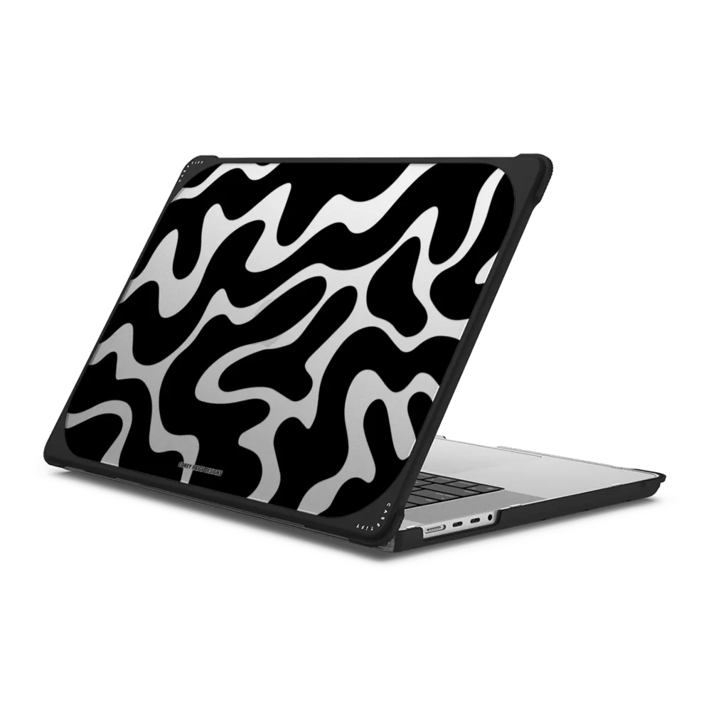 Bounce MacBook Pro 16" (2021 / 2023) Case - Black Abstract Shapes by Corey Paige Designs