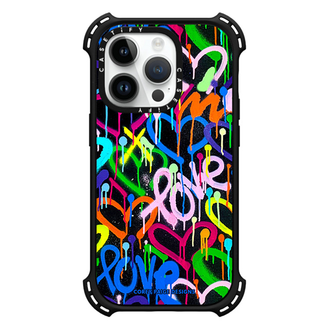 Corey Paige Designs x CASETiFY iPhone 14 Pro Case Matte Black バウンスケース Love & Hearts Street Art by Corey Paige Designs Corey Paige Designs x CASETiFY iPhone 14 Pro Case Matte Black バウンスケース Love & Hearts Street Art by Corey Paige Designs