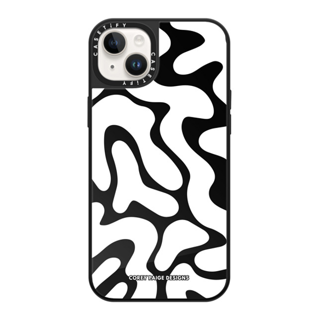 Corey Paige Designs x CASETiFY iPhone 14 Plus Case Pattern,Abstract Black on Black ミラーケース MagSafe対応 White Abstract Shapes by Corey Paige Designs Mother's Day Corey Paige Designs x CASETiFY iPhone 14 Plus Case Pattern,Abstract Black on Black ミラーケース MagSafe対応 White Abstract Shapes by Corey Paige Designs Mother's Day