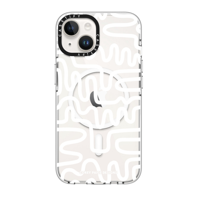 Corey Paige Designs x CASETiFY iPhone 14 ケース クリア クリア ケース MagSafe対応 White Line Art by Corey Paige Designs