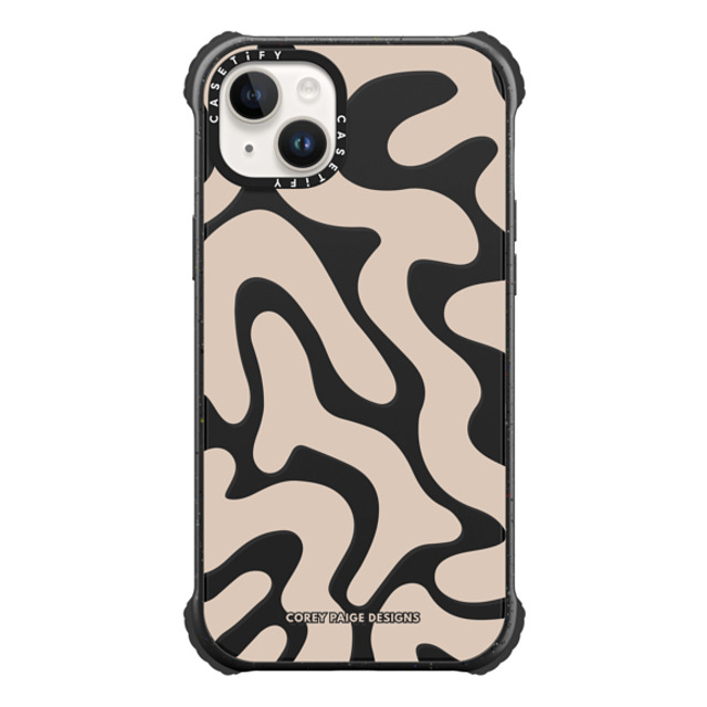 Corey Paige Designs x CASETiFY iPhone 14 Plus ケース Abstract,Minimalism マットブラック ウルトラインパクトケース Tan Abstract Shapes by Corey Paige Designs Mother's Day Corey Paige Designs x CASETiFY iPhone 14 Plus ケース Abstract,Minimalism マットブラック ウルトラインパクトケース Tan Abstract Shapes by Corey Paige Designs Mother's Day