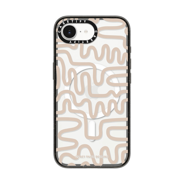 Corey Paige Designs x CASETiFY iPhone 16e ケース Pattern,Abstract ブラック インパクトケース MagSafe対応 Tan Line Art by Corey Paige Designs Back to School Corey Paige Designs x CASETiFY iPhone 16e ケース Pattern,Abstract ブラック インパクトケース MagSafe対応 Tan Line Art by Corey Paige Designs Back to School