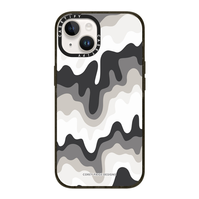 Corey Paige Designs x CASETiFY iPhone 14 ケース ブラック インパクトケース MagSafe対応 Neutral Meltdown by Corey Paige Designs