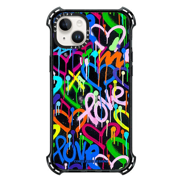Corey Paige Designs x CASETiFY iPhone 14 Plus ケース Heart,Love ブラック バウンスケース Love & Hearts Street Art by Corey Paige Designs Mother's Day Corey Paige Designs x CASETiFY iPhone 14 Plus ケース Heart,Love ブラック バウンスケース Love & Hearts Street Art by Corey Paige Designs Mother's Day