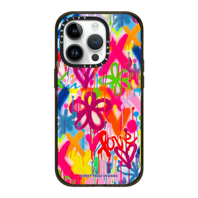 Corey Paige Designs x CASETiFY iPhone 14 Pro ケース ブラック インパクトケース MagSafe対応 Graffiti Street Style by Corey Paige Designs