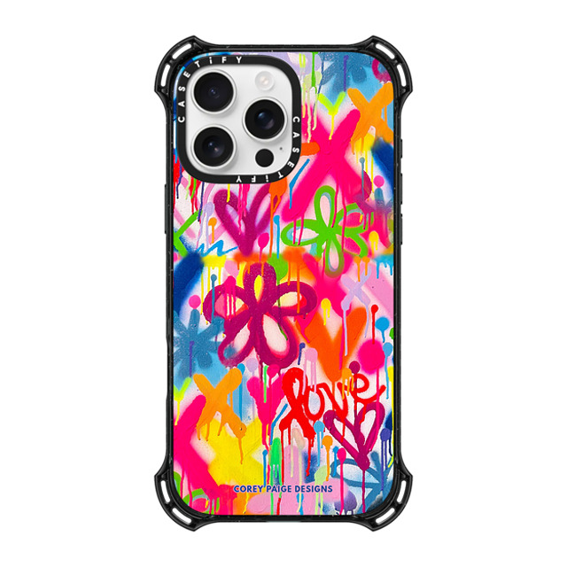 Corey Paige Designs x CASETiFY iPhone 16 Pro Max ケース ブラック バウンスケース Graffiti Street Style by Corey Paige Designs