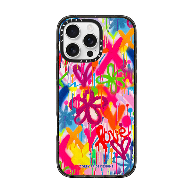 Corey Paige Designs x CASETiFY iPhone 16 Pro Max ケース ブラック インパクトケース MagSafe対応 Graffiti Street Style by Corey Paige Designs