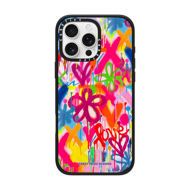 Corey Paige Designs x CASETiFY iPhone 16 Pro Max ケース マットブラック インパクトケース MagSafe対応 Graffiti Street Style by Corey Paige Designs