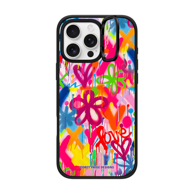 Corey Paige Designs x CASETiFY iPhone 16 Pro Max ケース マットブラック インパクトリングスタンドケース MagSafe対応 Graffiti Street Style by Corey Paige Designs