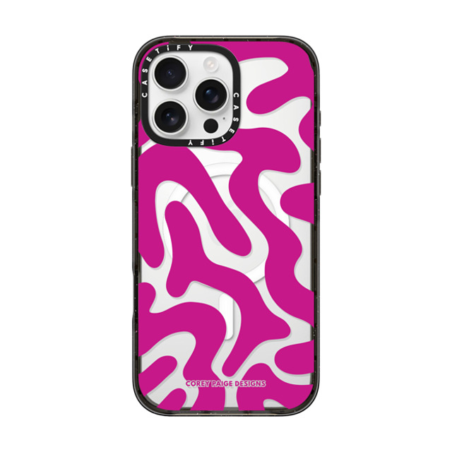 Corey Paige Designs x CASETiFY iPhone 16 Pro Max Case Pattern,Abstract Black Impact Case MagSafe Compatible Pink Abstract Shapes by Corey Paige Designs Father's Day Corey Paige Designs x CASETiFY iPhone 16 Pro Max Case Pattern,Abstract Black Impact Case MagSafe Compatible Pink Abstract Shapes by Corey Paige Designs Father's Day