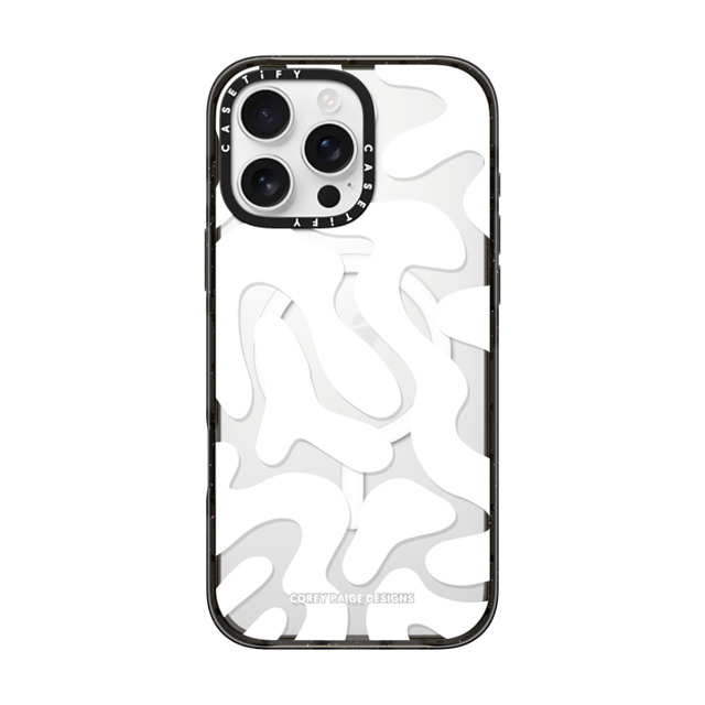 Corey Paige Designs x CASETiFY iPhone 16 Pro Max ケース Pattern,Abstract ブラック インパクトケース MagSafe対応 White Abstract Shapes by Corey Paige Designs Father's Day Corey Paige Designs x CASETiFY iPhone 16 Pro Max ケース Pattern,Abstract ブラック インパクトケース MagSafe対応 White Abstract Shapes by Corey Paige Designs Father's Day